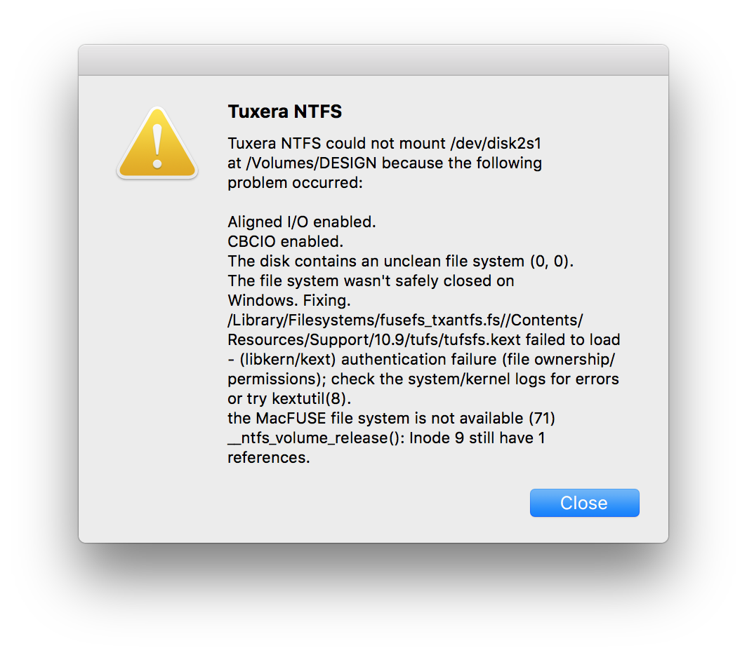 Tuxera Ntfs Could Not Mount Dev Disk2s2 At Volumes